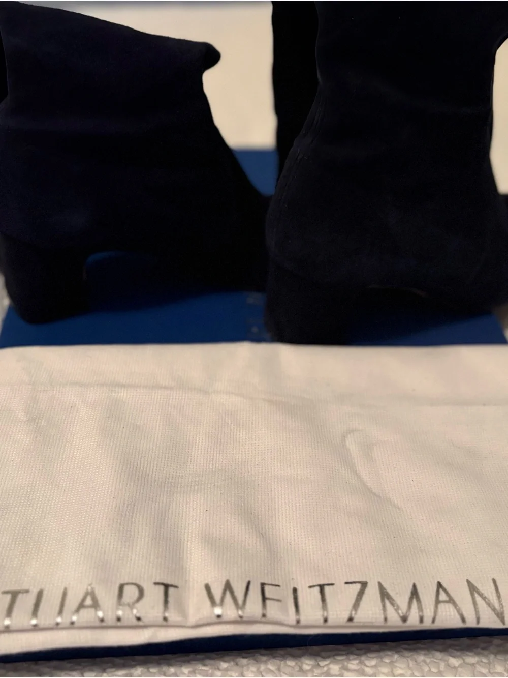 Stuart Weitzman Navy Suede Over-the-Knee Boots Size 7.0